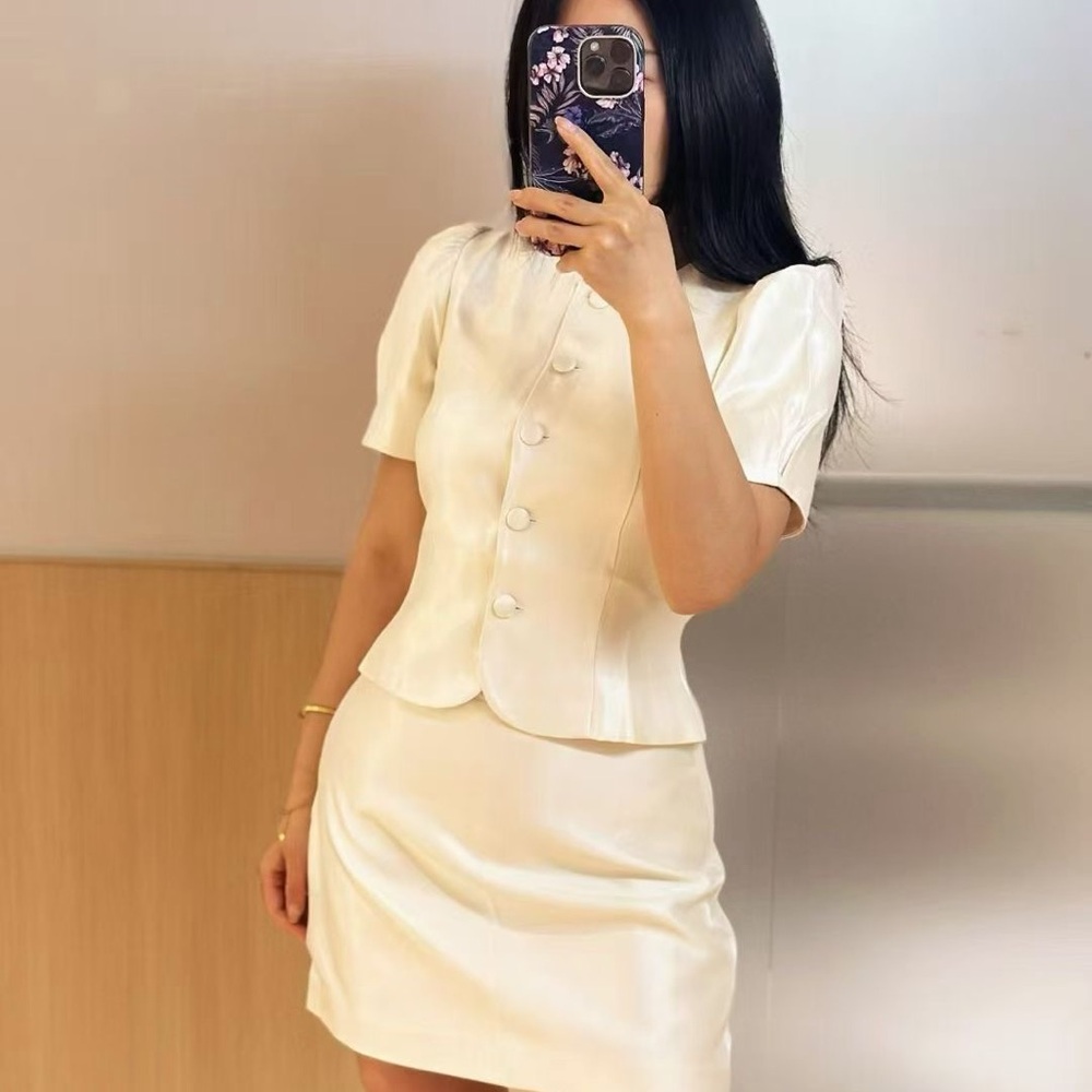 Reformation Mika Two Piece cream NWOT - Picture 5 of 12
